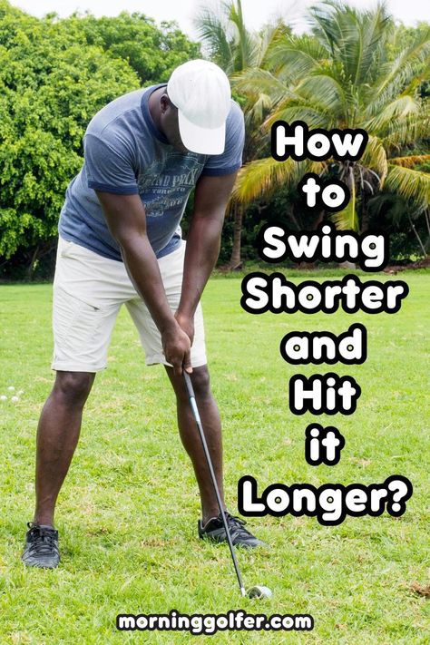 In golf, it’s beneficial to have a compact swing since it limits the margin for mistake. Here is how to swing shorter and hit it longer. Follow me to get more golf swing related tips. #golfswing #golfswingtips #golfswings #golftipsswings #golfdriverswing #golfdriverswingtips #golf Golf Lessons Swings, Fix Your Posture, Golf Techniques, Golf Videos, Golf Drills, Womens Golf, Golf Tips For Beginners, Womens Golf Fashion, Golf Drivers