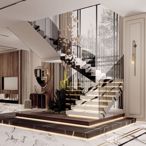 درابزين السلم, Luxury Stairs, درج السلم, Trajes Country, Staircase Interior Design, Staircase Design Modern, Modern Luxury Interior, Stairs Design Interior, Stairs Design Modern