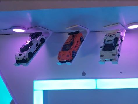 Lego Speed Champions Display, Car Display Shelf, Shelf Hanger, Car Display, Lego Speed Champions, Display Shelf, Display Shelves, A Design, Some People