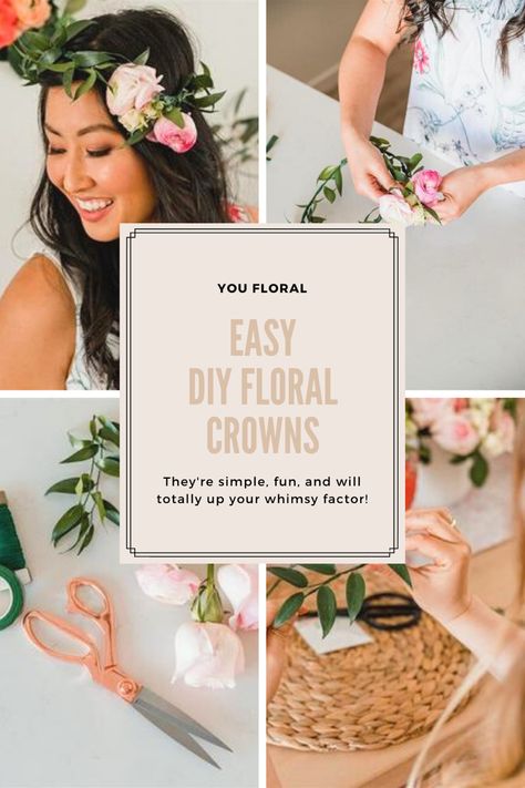 Flower Crown Step By Step, Artificial Flower Crown, Diy Crowns, Make A Flower Crown, Making A Flower, Diy Floral Crown, Floral Crown Wedding, Italian Ruscus, Floral Diy