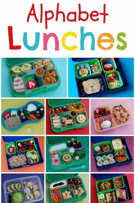 Complete Set of 26 Alphabet Themed Bento School Lunch Ideas - healthy fun food for kids #bento #lunchideas #funfood #kidsfood #kidslunch #backtoschool #lunch #lunchtime #lunchboxideas #alphabet #healthykids Fun Food For Kids, Food Alphabet, Kids Bento, Food For Kids, Bento Lunches, Cheap Clean Eating, School Lunch Ideas, Delicious Clean Eating, Healthy School