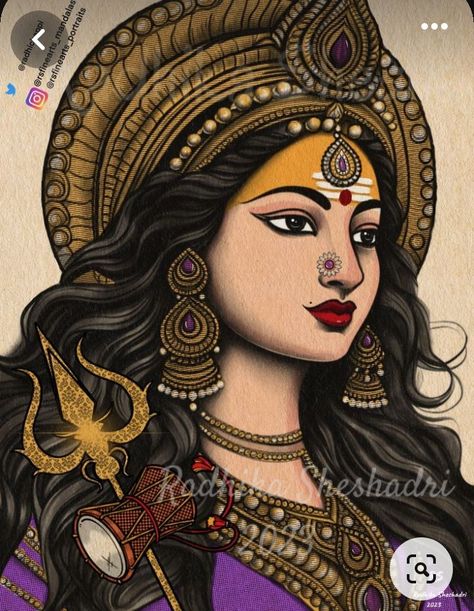 Easy Mandala Drawing, God Artwork, Durga Painting, Pencil Sketch Images, Beautiful Art Paintings, Goddess Artwork, Book Art Diy, Indian Art Paintings, Goddess Art