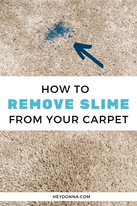 How To Remove Slime From Fabric, Remove Slime From Carpet, Get Slime Out Of Carpet, Diy Stain Remover, Stain Remover Carpet, Deep Cleaning Hacks, Laundry Stain Remover, Blue Slime, Laundry Stains