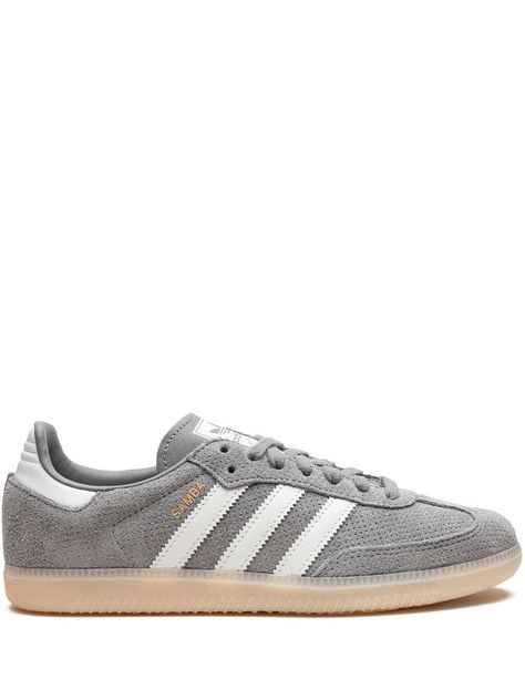 Adidas Samba OG "Grey Bliss Orange" Sneakers - Farfetch Adidas Samba Grey, Adidas Platform Sneakers, Stockholm Aesthetic, Casual White Sneakers, Costume Gris, Samba Shoes, Sneaker Outfits Women, Adidas Sneakers Women, Orange Sneakers