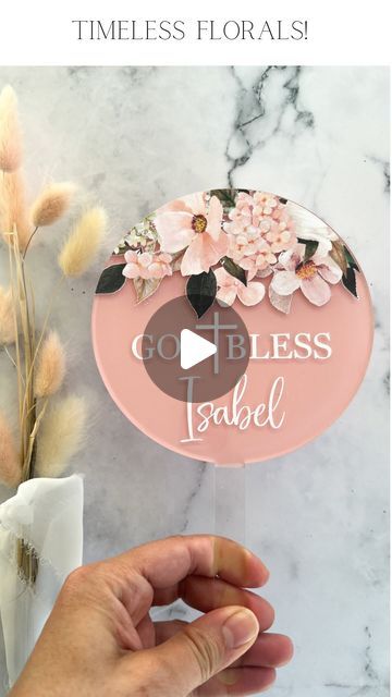 CUSTOM ACRYLIC SIGNS & CAKE TOPPERS on Instagram: "Sometimes, the best ideas are the ones you’re not sure about. When I first thought of adding floral cake toppers to our lineup, I wasn’t certain it would take off. But it’s safe to say, it was a winner! 🌟

What do you think – are you a fan of the floral topper trend? Let us know in the comments! 

#BaptismCake #ConfirmationCake #FirstCommunionCake #AcrylicCakeTopper #FloralCakeTopper #ReligiousCelebration #BlessedOccasion #SpiritualMilestones #EventStyling #CakeDecor #baptismdecor #cakedecorating #cakedesign #baptismcake #baptismdecor #baptismdecoration" Communion Cake Topper, First Communion Cake, Confirmation Cakes, Floral Cake Topper, Baptism Decorations, Communion Cakes, Baptism Cake, Acrylic Cake Topper, Floral Cake