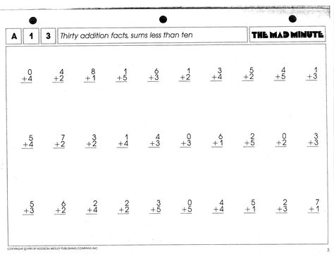 Mad Minute Math Addition Worksheets Mad Minute Math Addition, Mad Minute Multiplication, Mad Minute Math, Math Subtraction Worksheets, Math Minutes, Multiplication Facts Worksheets, Math Multiplication Worksheets, Math Fact Worksheets, Math Fact Practice