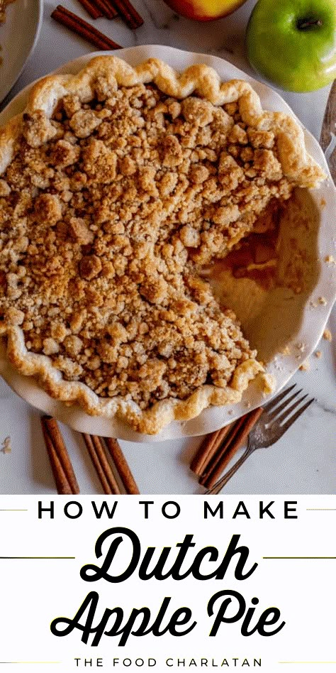 Best Dutch Apple Pie Recipe from The Food Charlatan. Dutch Apple Pie Recipe, Apple Pie Recipe Homemade, Apple Pie Recipe Easy, Apple Crumble Pie, Diy Dessert, Crumble Pie, Dutch Apple Pie, Dessert Parfait, Best Apple Pie