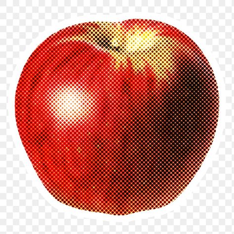 Halftone red apple sticker with a white border | free image by rawpixel.com / Adj Apple Sticker, Sticker Clipart, Gfx Design, Graphic Shapes Design, Apple Stickers, Apple Art, Apple Apple, Iphone App Layout, Apple New