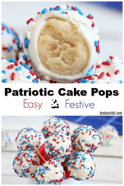 4th Of July Desserts Cake Pops, July 4th Cake Pops Recipe, Red White And Blue Baked Goods, Fun Fetti Cake Pops, 4th Of July Cake Balls, 4th Of July Cake Pops Easy, Red White Blue Cake Pops, Red White And Blue Birthday Party Ideas, 4th Of July Desert Red White Blue