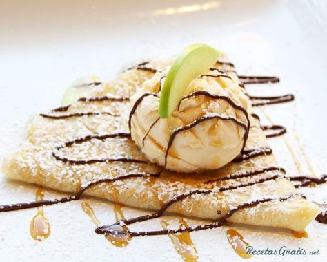 Aprende a preparar crepas dulces con esta rica y fácil receta.  Las crepas, también conocidas como crepes, son un postre de origen francés que se elaboran a partir d... Crepes Recipe Breakfast, Sweet Crepes Recipe, Homemade Crepes, Breakfast Crepes, Crepes And Waffles, Sweet Crepes, Crepe Recipes, Breakfast For Kids, Beignets