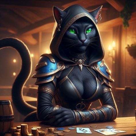 Tabaxi Sorcerer, Tabaxi Female, Tabaxi Dnd, Dnd Shenanigans, Goddess Of Protection, Npc Ideas, Hybrid Animals, Animal Fails, Medieval Artwork