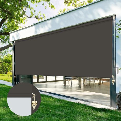 PRICES MAY VARY. The roller shade made of especially designed fabric, which can be used almost 8 years. Blackout fabric with same back color provide privacy for your patio, deck. Professional materials for outdoor use, windproof and rainproof. Fabric is durable will not deform. Lowers the temperature of your gazebo and protects your gazebo decoration from glare, rain, dust. All the mounting brackets and instructions included help you mount the roller shade easily. The outdoor window shade is eas Privacy Screen For Deck, Outdoor Patio Shades, Privacy Screen Deck, Balcony Backyard, Deck Shade, Cordless Roller Shade, Window Roller Shades, Privacy Shades, Blackout Shades