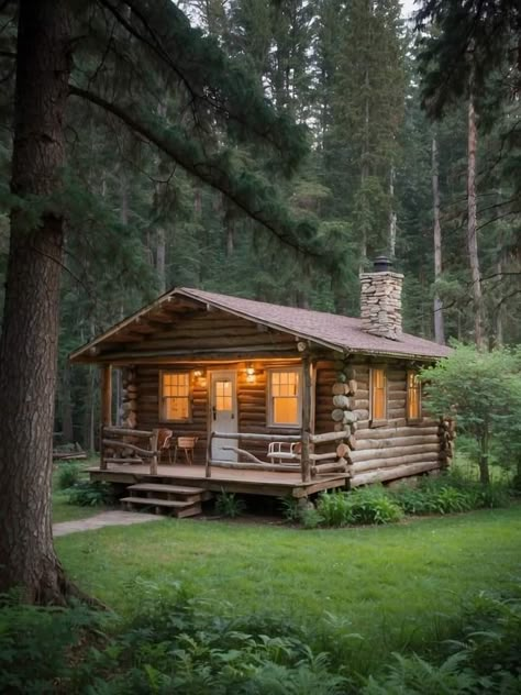 Houses In The Woods, Hunt House, Modern Cabins, Viking House, Cabin Vibes, Log Cabin Rustic, Small Log Cabin, Cute Little Houses, Cabin Rustic