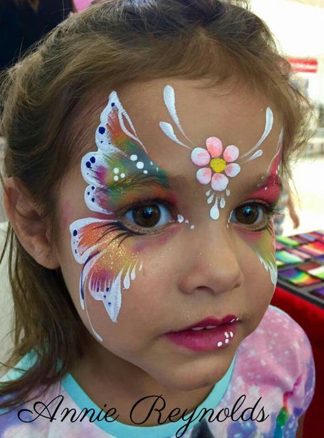 Annie Reynolds butterfly Frozen Face Paint, Easter Face Paint, Butterfly Face Paint, Christmas Face Painting, Girl Face Painting, Butterfly Face, Face Painting Easy, Kids Face Paint, Like A Butterfly