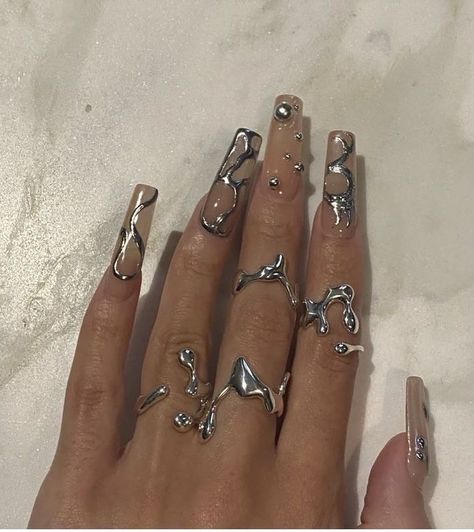 Nail Swag, Minimalist Nails, Fire Nails, Dream Nails, Funky Nails, Pretty Acrylic Nails, Chic Nails, Dope Nails, Chrome Nails