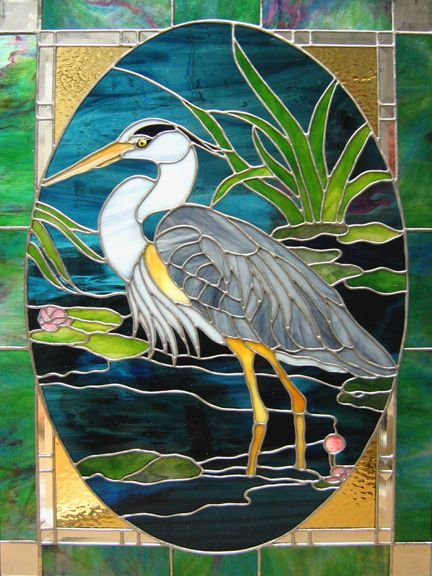 heron egret water lake scenery: Bath Hacks, Stained Glass Quilt, Glass Painting Designs, Stained Glass Birds, Studio Gallery, Stained Glass Diy, Stained Glass Crafts, Glass Studio, Art Stained