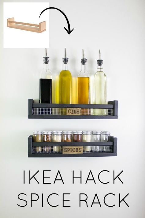 Ikea Bekvam Hack, Bekvam Hack, Ikea Ringhult, Modern Farmhouse Pantry, Large Kitchen Cabinets, Mounted Spice Rack, Ikea Deco, Door Spice Rack, Wall Spice Rack