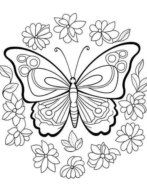 Butterfly Coloring Pages Free Printable, Flower Colouring Pages, Butterfly Coloring Pages, Butterfly Coloring, Farm Animal Coloring Pages, Coloring Pages Free Printable, Butterfly Printable, Horse Coloring Pages, Detailed Coloring Pages