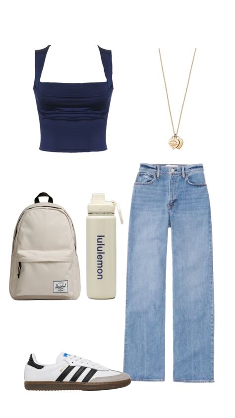 Very Basic Outfits, La Outfit Ideas Summer, College Outfits Hot Weather, School Outfits Warm Weather, La Outfit, Middle School Outfits, Outfit Inso, La Outfits, Tennis Shoes Outfit