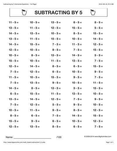 Subtracting by 5. Subtraction math worksheets with 6 different styles to choose from. Basic Subtraction Worksheets, Basic Subtraction, Kumon Math, Cool Math Tricks, Math Drills, Math Subtraction, Math Sheets, 2nd Grade Math Worksheets, 1st Grade Math Worksheets