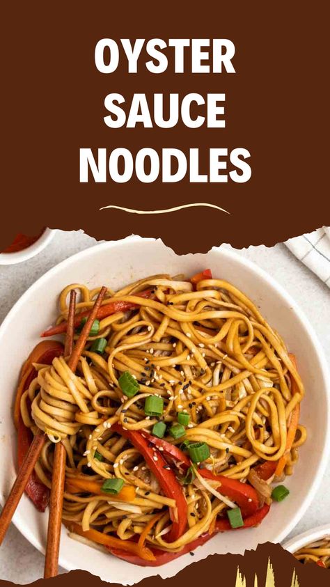 Oyster Sauce Noodles, Recipes With Oyster Sauce, Ramon Noodles, Shrimp Noodles, Pork Noodles, Oyster Recipes, Spicy Pork, Noodles Recipe, Fried Vegetables