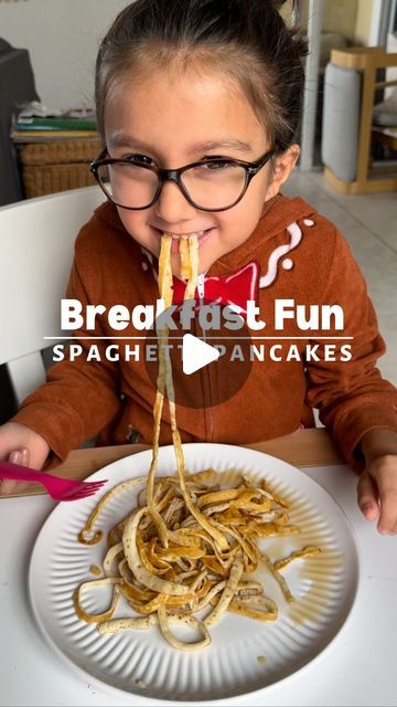 Stephanie & Katrina | Crafty Moms on Instagram: "Turning leftovers into magic! ✨ Spaghetti pancakes are a creative way your kids will love! 🥞🍝 Use your favorite pancake mix or make your own with this simple recipe: 
mix 1 cup flour
1 tbsp sugar
1 tsp baking powder
a pinch of salt
1 egg
¾ cup milk
 1 tbsp melted butter. 
Perfect for little foodies and those ‘what’s for breakfast?’ moments. 🍳💛
.
.
.
.
.
.
 #FamilyFavorites #FoodieFun #easyrecipesforkids #recipeforkids #christmasrecipes" Pancake Ideas For Kids, Camp Breakfast, Pancake Ideas, Cooking With Children, Kids Treats, Toddler Foods, Shower Desserts, Kids Treat, Breakfast Easy