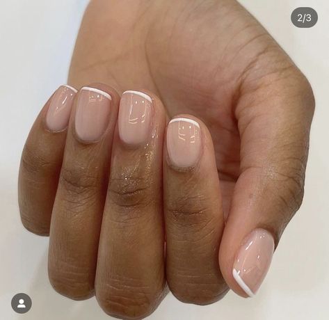 Natural Nail Designs No Acrylics, Simple Gel Manicure Short Nails, Gel Manicure Black Women, Short Biab Nail Designs, Short Shellac Nails, Natural French Tips, Real Nails Manicure, Clip In Hair Extensions Styles, 22 Inch Hair