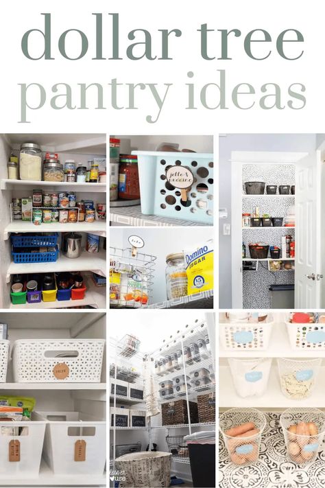 If you're looking for ways to organize your pantry in your kitchen on a budget, check out these Dollar Tree Pantry Organization Ideas. Pantry Canned Goods Organization, Dollar Tree Pantry Organization Ideas, Dollar Tree Pantry Organization, Dollar Tree Pantry, Pantry Organization Dollar Store, Corner Pantry Organization, Dollar Tree Kitchen Organization, Pantry Organization Hacks, Dollar Tree Kitchen