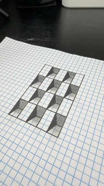 3d Art Museum, 3 D Art, 3d Art Gallery, Square Drawing, Optical Illusion Drawing, Illusion Drawings, Learn Watercolor Painting, Graph Paper Drawings, Illusion 3d