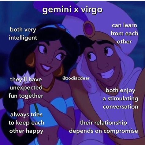 Gemini Virgo Tattoo, Virgo Gemini Compatibility, Funny Virgo Quotes, Gemini Relationship, Virgo Relationships, Virgo Compatibility, Gemini Zodiac Quotes, Gemini Compatibility, Zodiac Signs Pictures