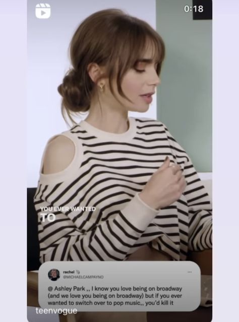 Low Updo With Bangs, Square Face Bangs Fringes, Autumn Bangs, Lily Collins Bangs, Medium Straight Haircut, Bangs Updo, Emily In Paris Fashion, Bangs Hairstyle, Office Hairstyles