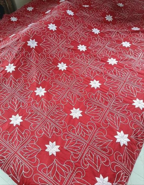 Bedsheet Embroidery, Nakshi Katha Design, Nokshi Katha Design, Nakshi Design, Katha Design, Nokshi Katha, Nakshi Katha, Kantha Design, Hand Quilting Designs