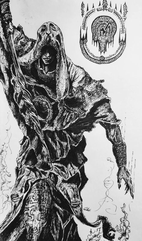 Godskin Apostle, The Lands Between, The Elden Ring, Crusader Knight, Dark Souls Art, Monster Concept Art, Elden Ring, Bloodborne, Etched Designs