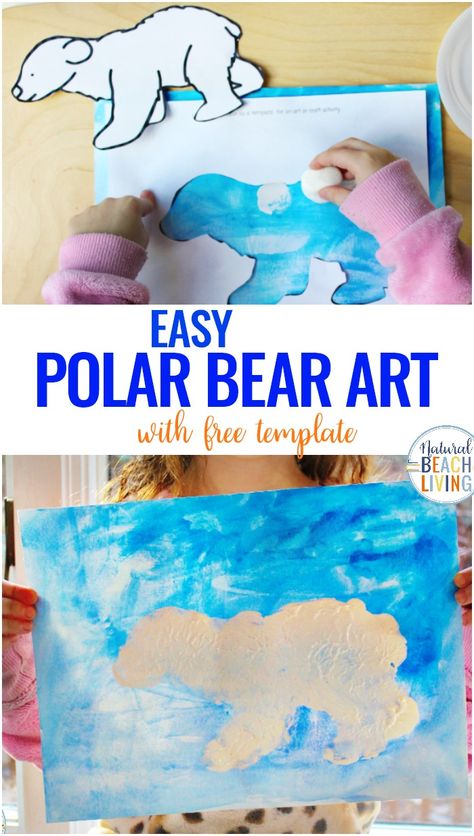 This Polar Bear Art for Preschoolers is an easy activity to add to your winter animal theme. Polar Bear Craft for Preschoolers and Arctic Activities for Preschoolers all in 1 place. You'll also get a free Polar Bear Template and Winter Animal Preschool Activities #preschool #preschoolers #polarbearactivities #winteractivities Artic Animal Coloring Pages Free Printables, Easy Arctic Animal Crafts, Arctic Animals Toddler Crafts, Polar Bear Toddler Craft, Arctic Crafts For Toddlers, Preschool Winter Animals Crafts, Artic Activities For Preschool, Animal Habitat Crafts For Preschool, Animal Habitats Preschool Crafts