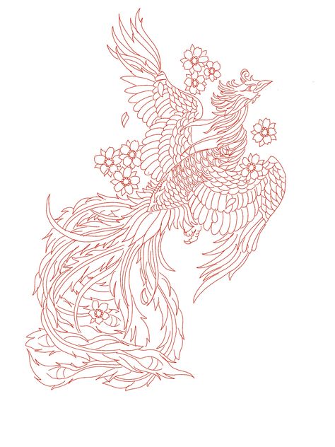 Phoenix Tattoo Asian, Traditional Chinese Phoenix Tattoo, Japanese Style Phoenix Tattoo, Fenghuang Tattoo, Traditional Japanese Tattoo Flash, Asian Dragon Tattoo, Phönix Tattoo, Abstract Tattoo Ideas, Abstract Tattoos