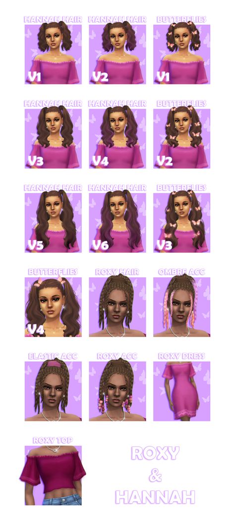 Sims 4 Cc Maxis Match Hair Pigtails, Sims 4 Pigtails Maxis Match, Sims 4 Cc Pigtails, Sims 4 Pigtails Cc, Sims 4 Pigtails, Roxy Dress, Mod Hair, Pigtail Hairstyles, Free Sims 4