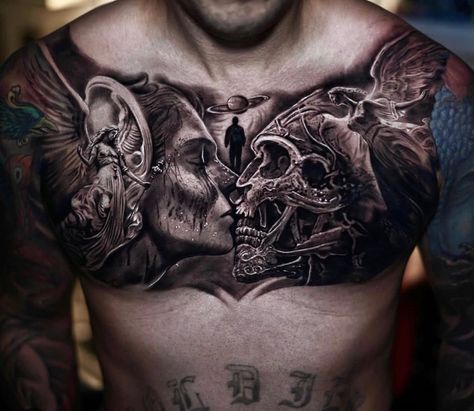 Chest Tattoo Realism, Tattoo Ideas For Men Back, Minimalist Tattoo Back, Tattoo Ideas Female Finger, Men Chest Tattoo, Galaxy Tattoo Sleeve, Husband Tattoo, Tattoo Leggings, Skull Girl Tattoo