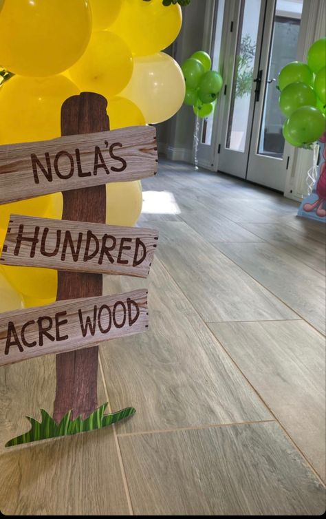 Hundred Acre Woods Sign, Diy Hundred Acre Wood Sign, Hundred Acre Wood Sign, Hundred Acre Woods, Pooh Baby, Trunk Or Treat, 1st Bday, Wood Sign, Kids Birthday Party