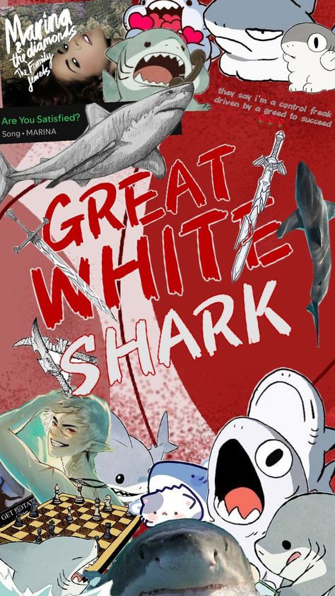 great white shark Shark Bait, White Sharks, Great White Shark, Great White, Sharks, Anime Art, Anime, White