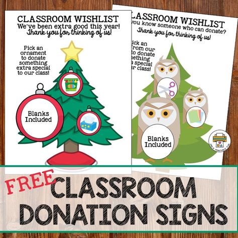 Looking for a creative way to display your classroom wish list this year? During the holidays (and throughout the year), many parents are looking for ways they can donate to your program. These signs provide a fun and easy way to let them know what is needed/desired for your program. Visit the #prekprintablefun blog to download this free set of classroom donation signs! Setting Up A Preschool Classroom, Classroom Donation Ideas, Classroom Wishlist, Creative Thinking Skills, Preschool Circle Time, Primary Science, Free Preschool Printables, Free Printable Activities, Activities For Children