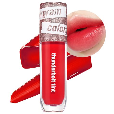 PRICES MAY VARY. COLORGRAM Thunderbolt Tint Lacquer - True Beauty K-Drama Makeup, Glossy Long Lasting Moisturizing Lip Stain Glossier Tint, Long Lasting Lip Stain, Koleksi Makeup, Sparkly Makeup, Oil Makeup Remover, Makeup Nails Designs, Long Lasting Makeup, K Drama, How To Line Lips