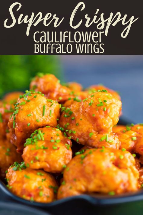 Cursed Food, Air Fryer Buffalo Cauliflower, Buffalo Cauliflower Wings, Buffalo Cauliflower Recipes, Baked Buffalo Cauliflower, Crispy Cauliflower, Cauliflower Buffalo Wings, Buffalo Cauliflower Bites, Spicy Appetizers