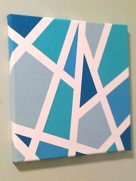 diy canvas 86 Stunning Art Canvas Painting Ideas for Your Home (51) - artmyideas diy canvas Homemade Canvas, Masking Tape Art, Tape Painting, Simple Canvas Paintings, Tape Art, Easy Canvas Art, Cute Canvas Paintings, Kids Canvas, Soyut Sanat Tabloları