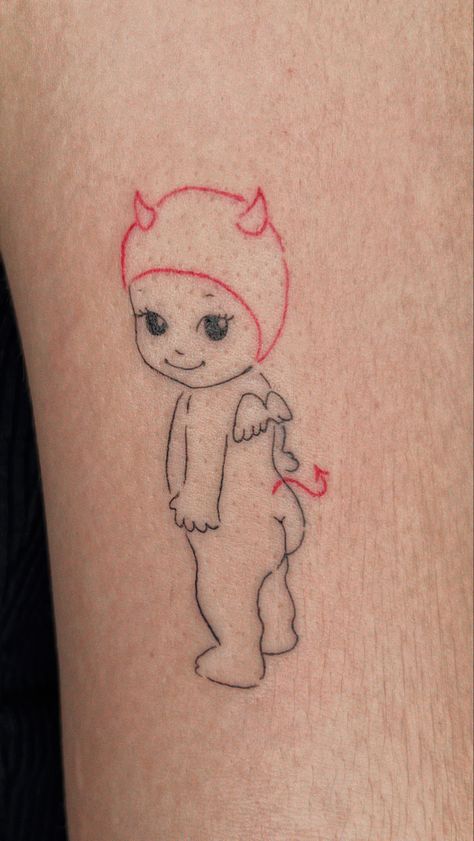 Devil Baby Tattoo, Baby Devil Tattoo, Little Devil Tattoo, Angel Baby Tattoo, Angel Devil Tattoo, Baby Angel Tattoo, Baby Tattoo, Devil Angel, Demon Baby