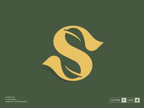 leaf letter S by Logo Designer, Vick Ben on Dribbble S Leaf Logo, Leaf Logo Design Ideas, A Leaf Logo, Organic Typography, Logo Produk, Flower Logos, Neri Oxman, Leaf Logo Design, Landscape Logo