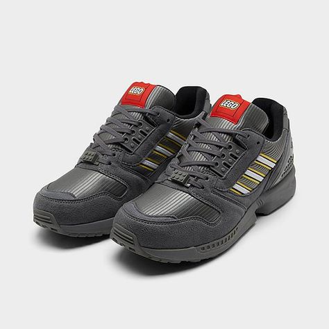 adidas Originals x LEGO® ZX 8000 Casual Shoes| Finish Line Running Silhouette, Unisex Shoes, Grey Shoes, Adidas Samba Sneakers, Finish Line, Dc Sneaker, Latest Fashion, Adidas Originals, Royal Blue