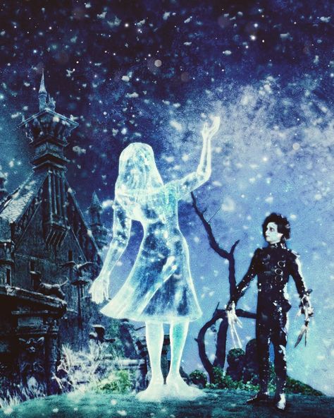 Edward Scissorhands Ice Sculpture, Edward Scissorhands Fanart, Celtic Sister Tattoo, Edward Scissor, Tim Burton Characters, Little Misfortune, Johnny Depp Movies, Tim Burton Films, Tim Burton Movie