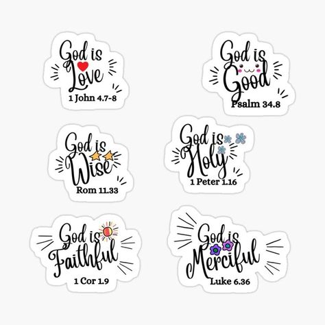 Quote About Study, Bible Journal Stickers, Bible Verse Vinyl, Character Of God, Bible Verse Stickers, Christian Journals, Gods Quotes, Childrens Stickers, Christian Graphics