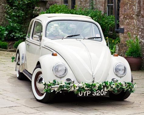 VW Volkswagen wedding Beetle car hire | vintage wedding transport | Kent, Sussex, Surrey, London Bridal Car, Wedding Car Decorations, Car Deco, Beetle Car, Boda Mexicana, Wedding Vintage, Designer Bridal Gowns, Vintage Vw, Romantic Decor