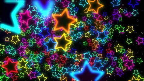 Download the Bright colorful neon stars flying in a black background 1797622 royalty-free Stock Video from Vecteezy and explore thousands of other stock footage clips! Neon Stars, Background Neon, Zoom Video, Virtual Meeting, Bright Rainbow, Lisa Frank, Video Background, Neon, Rainbow